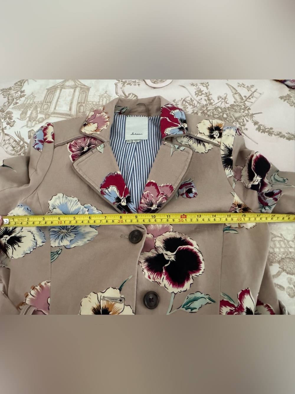Anthropologie Elevenses Pansy Corset Trench Coat Pretty Little Liars Glee Size 4 - Picture 12 of 12